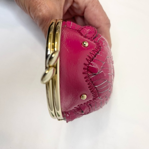 Kate Spade Rare Vintage Hedgehog Leather Coin Purse Berry Pink Collectors Item - Picture 8 of 10